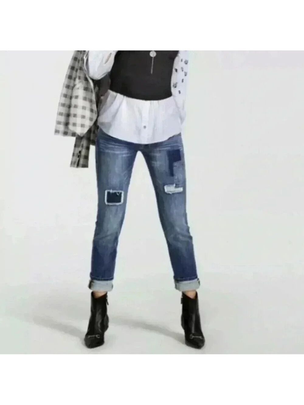 CAbi Slim Boyfriend Patchwork Jeans #5308 Sz 2 - Picture 16 of 16